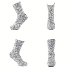 2 Pairs Warm Fuzzy Floor Socks Women's Stockings