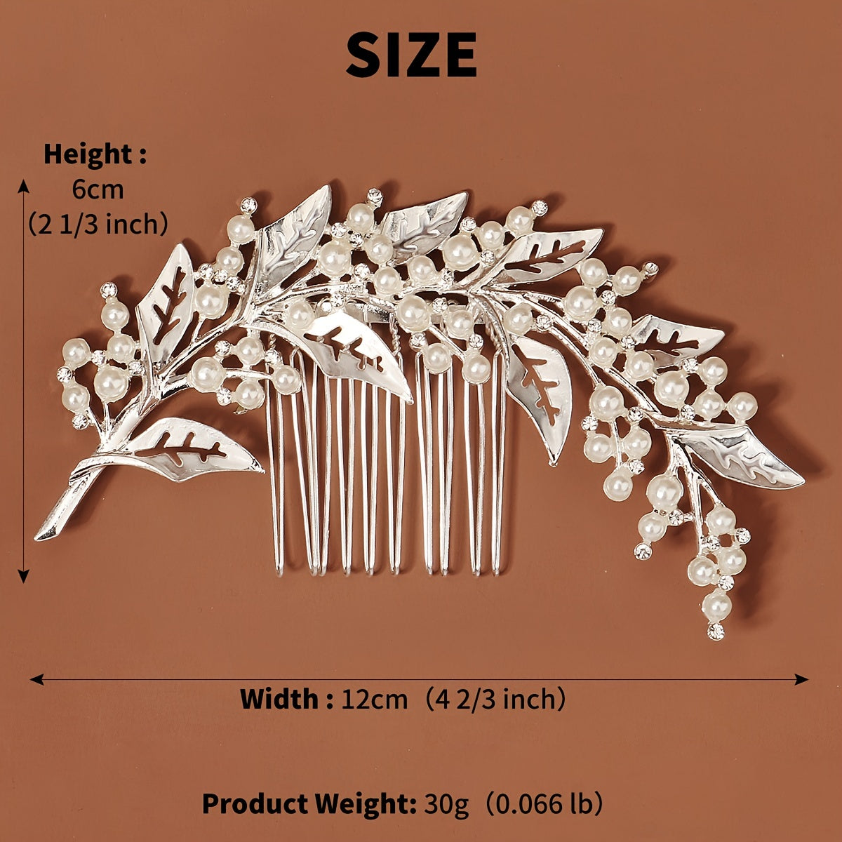 Bride Faux Pearl Crystal Hair Comb Wedding Hair Accessory