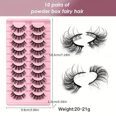 10 Pairs Fluffy Wispy False Eyelashes for Stage Party and Everyday Makeup