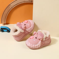 Girls' Warm Cozy Animal Slides Soft Slippers Plush Comfy Non-slip Shoes