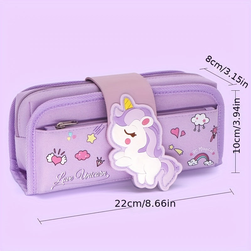 Large Capacity Detachable Pencil Case Cartoon Animal Design for Children