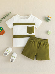 2pcs Baby Boys Casual T-shirt & Shorts Set