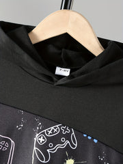 Boy's Gamepad Graffiti Hoodie & Sweatpants Set