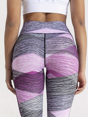 Geometric Block Yoga Pants High Stretch Fitness Leggings