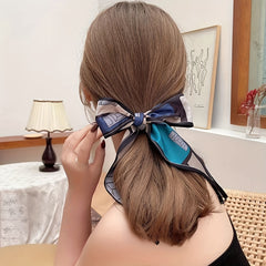 2pcs Geometric Print Skinny Scarf Long Ribbon Neckerchief Vintage Twilly Scarf