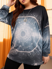 Women's Tie Dye Graphic Long Sleeve Sports Top