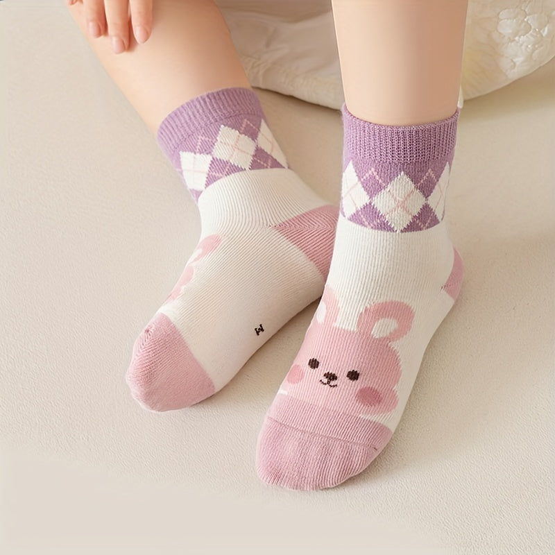 5pairs Baby Girls Cartoon Socks Spring Autumn