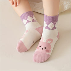 5pairs Baby Girls Cartoon Socks Spring Autumn