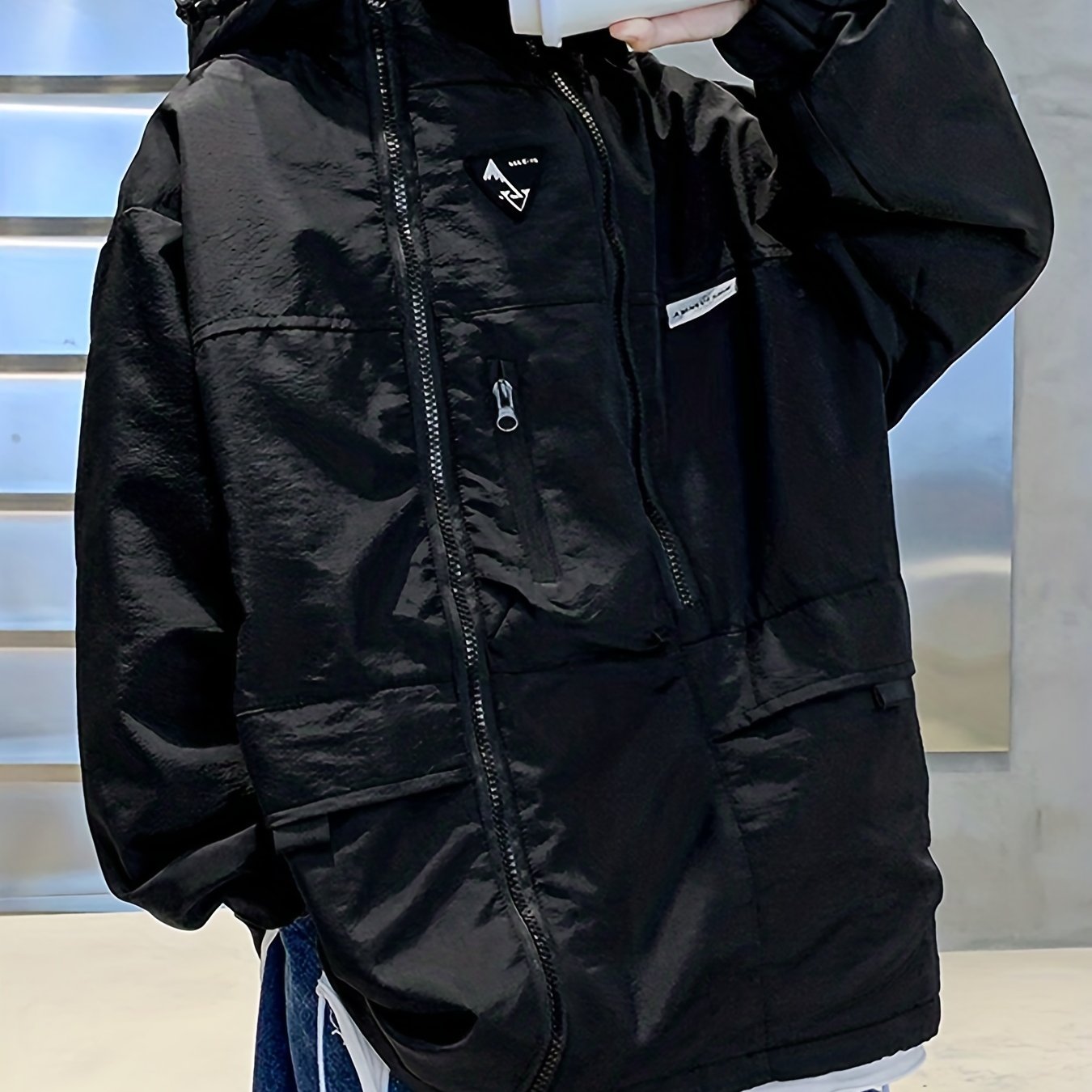 Kid's Zip Up Hooded Windbreaker Jacket for Outdoor Activities