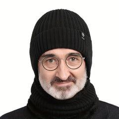 Winter Knitted Beanie Hat for Old Man Dad Grandpa Thickened Ear Protection
