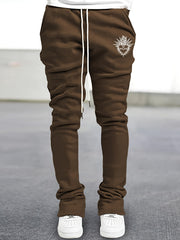 Heart Pattern Flared Trousers Men s Casual Street Style Joggers