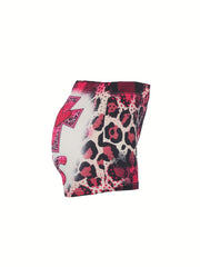 Leopard Print Skinny Shorts for Women
