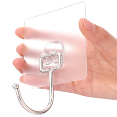 10pcs Adhesive Hooks Heavy Duty Waterproof Stick Large Wall Hooks