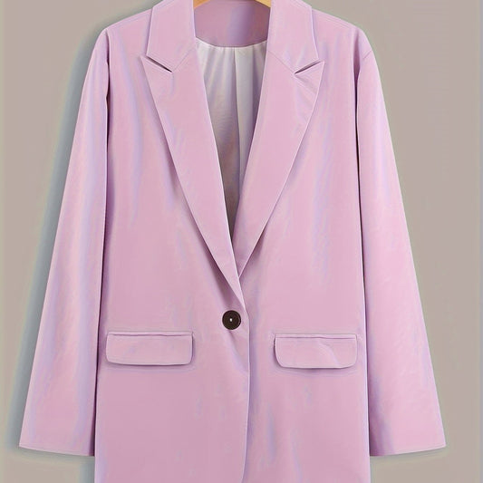 Casual Blazer Women's Plus Solid Long Sleeve Lapel Collar Blazer