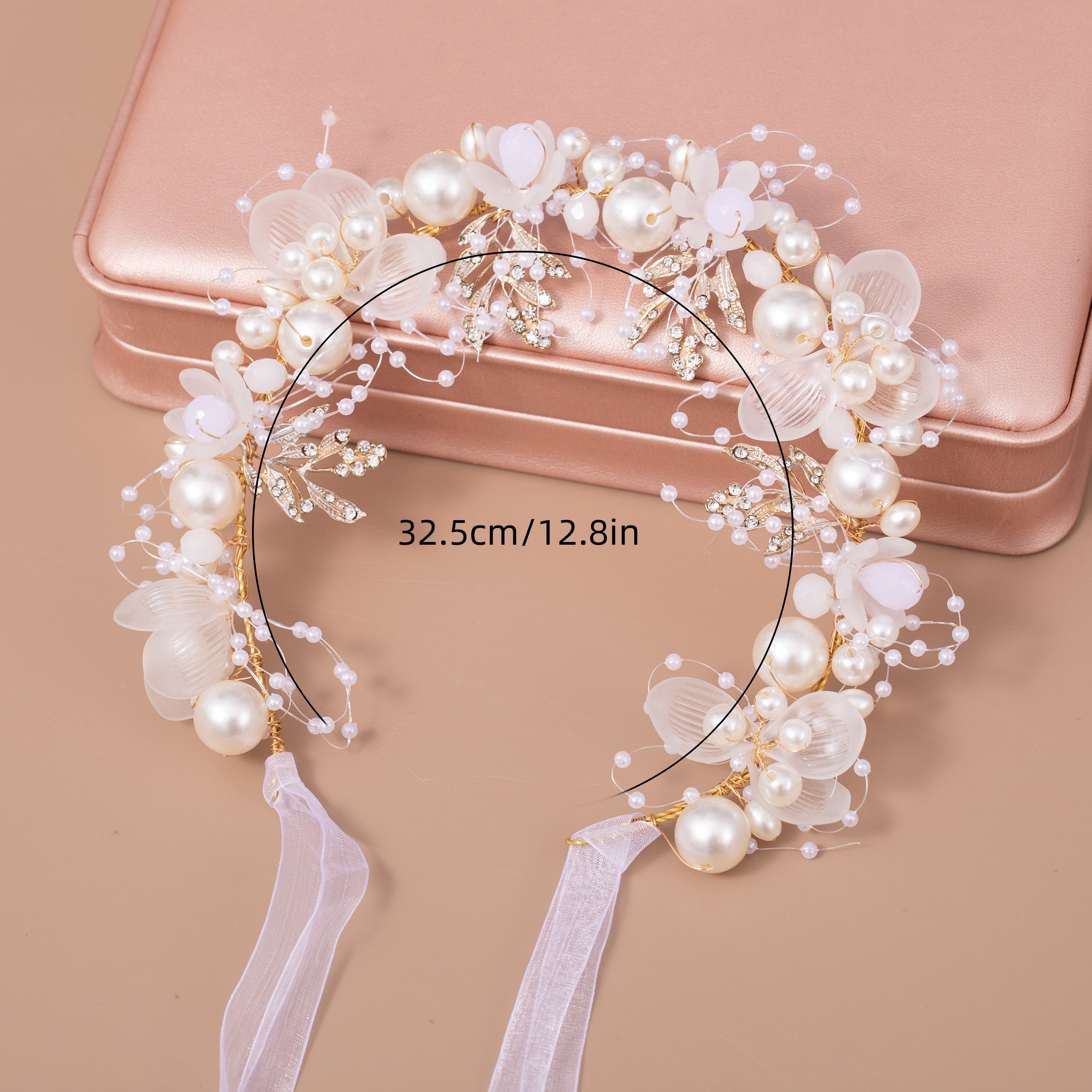 Flower Faux Pearl Headband Hair Accessories for Wedding Party