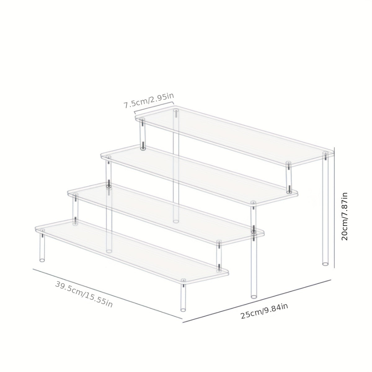 Acrylic Perfume Organizer Ladder Display Rack Storage Stand