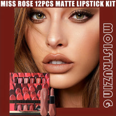 12pcs Matte Lipstick Kit Long Lasting Moisturizing Formula