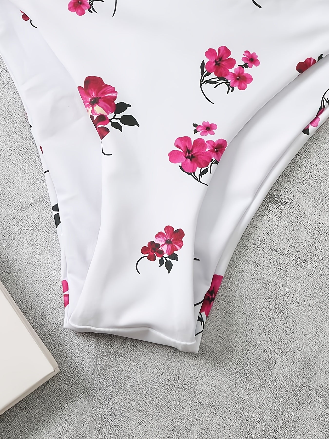 Floral Print Bandeau Bikini Set Strapless Tube Top 2 Piece Swimsuit