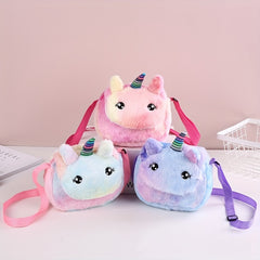 Lovely Unicorn Plush Satchel Girl's Shoulder Bag Mini Coin Purse