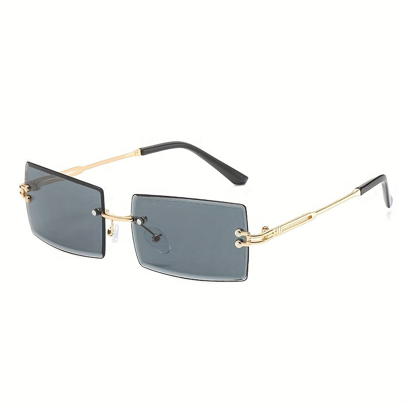 Rimless Sunglasses Gradient UV400 Sun Shades With Case