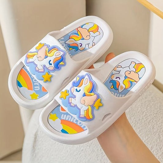 JIAGEYA Cartoon Slippers Baby Girls Non Slip Lightweight Open Toe Slippers