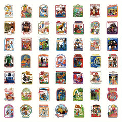 50pcs Literature and Art Book Piano Scrapbook Stickers