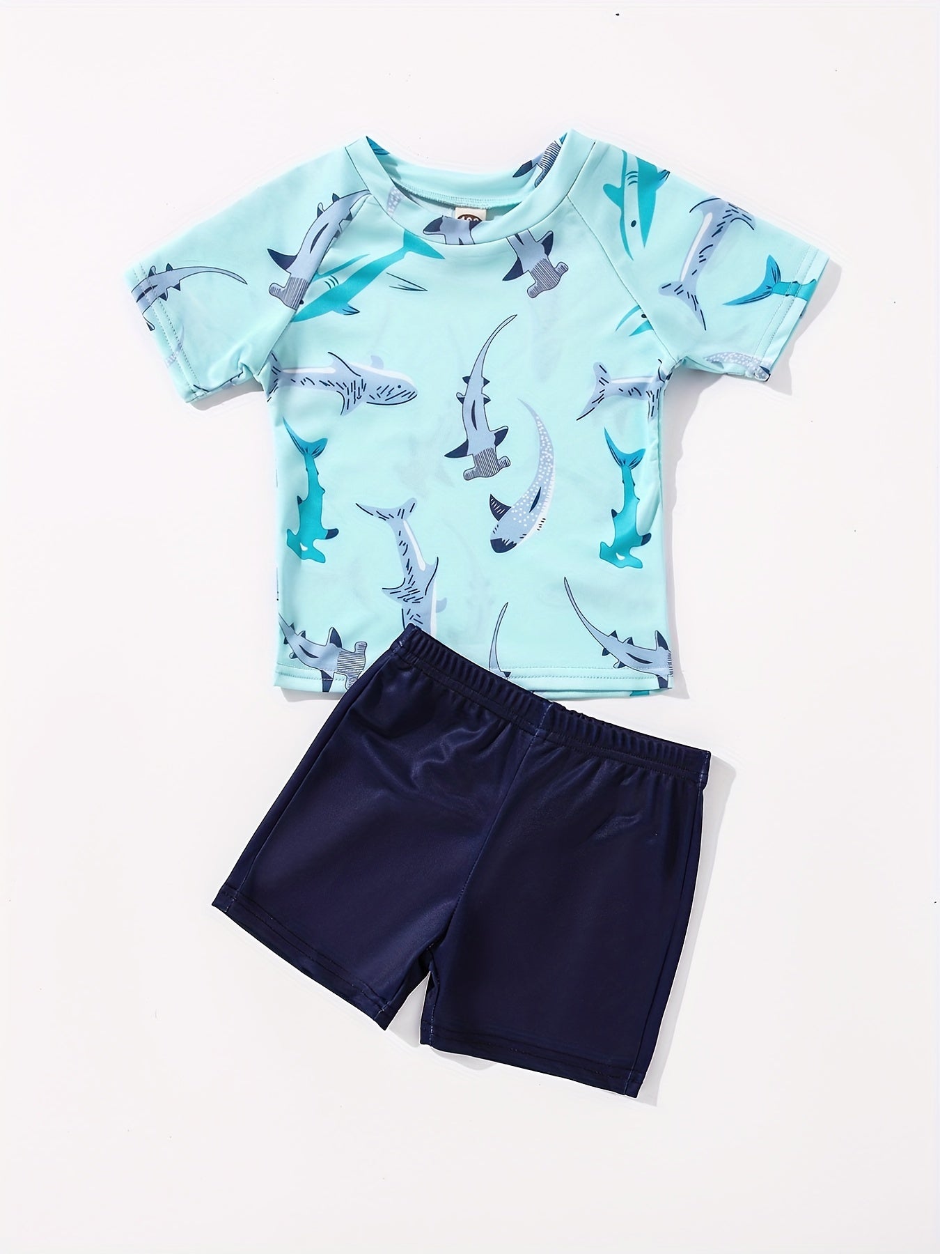 Boys Cartoon Shark Swimwear Set for Beach Vacation