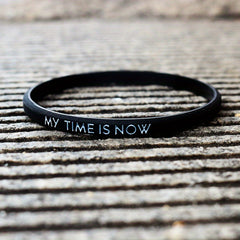 Letter Pattern Silicone Stretch Bracelet for Teens Girls