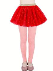 2pcs Sequin Tutu Skirt Leggings Set for Ballet Christmas Party Girls