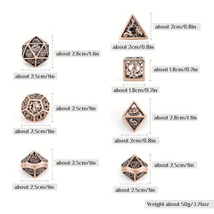 7pcs Geared Metal Dice Set for RPG Board Games