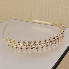 Baroque Bridal Leaf Shape Head Hoop Alloy Headband Wedding Hair Accessories