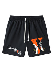 Men's V Workout Shorts Elastic Waist Gym Short Pants