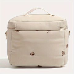 Beige Insulated Bottle Cooler Bag Stroller Storage Breastmilk Preservation