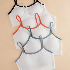 5pcs Wireless Ribbed Bras Stretch Comfort Breathable Lingerie Underwear