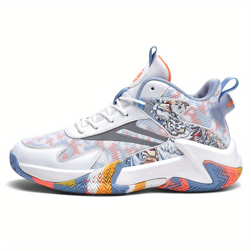 Men's Block Basketball Shoes Comfy Non Slip Sneakers For Training