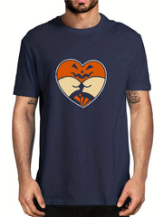Men's Pumpkin Heart Graphic T shirt Casual Tee for Summer