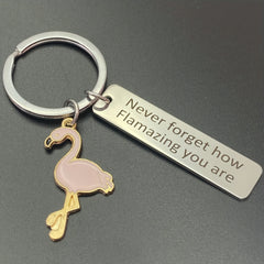 Flamingo Encourage Keychain Inspirational Gift for Boys and Girls