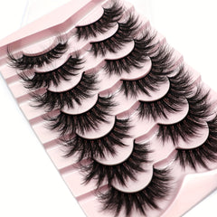7 Pairs Fluffy Cluster Like False Eyelashes 19mm Thick Curling Makeup