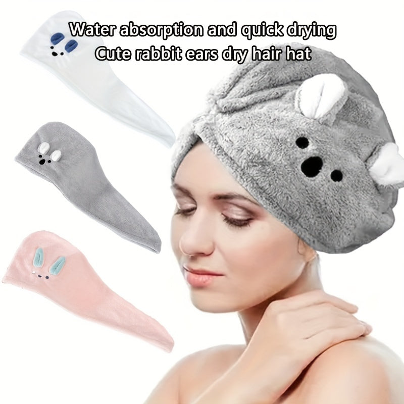 Rabbit Ear Hair Drying Cap Quick Drying Towel for Women