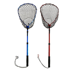 Lightweight 48in Aluminum Alloy Fishing Net with Foldable Handle and Silicone