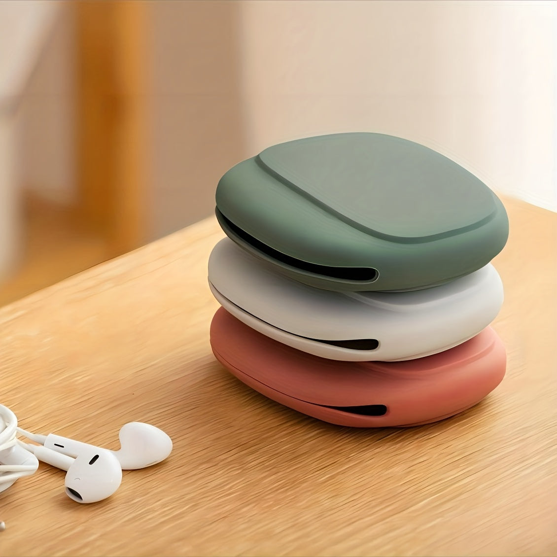 Portable Silicone Headphone Storage Bag Data Cable Charger Storage Box