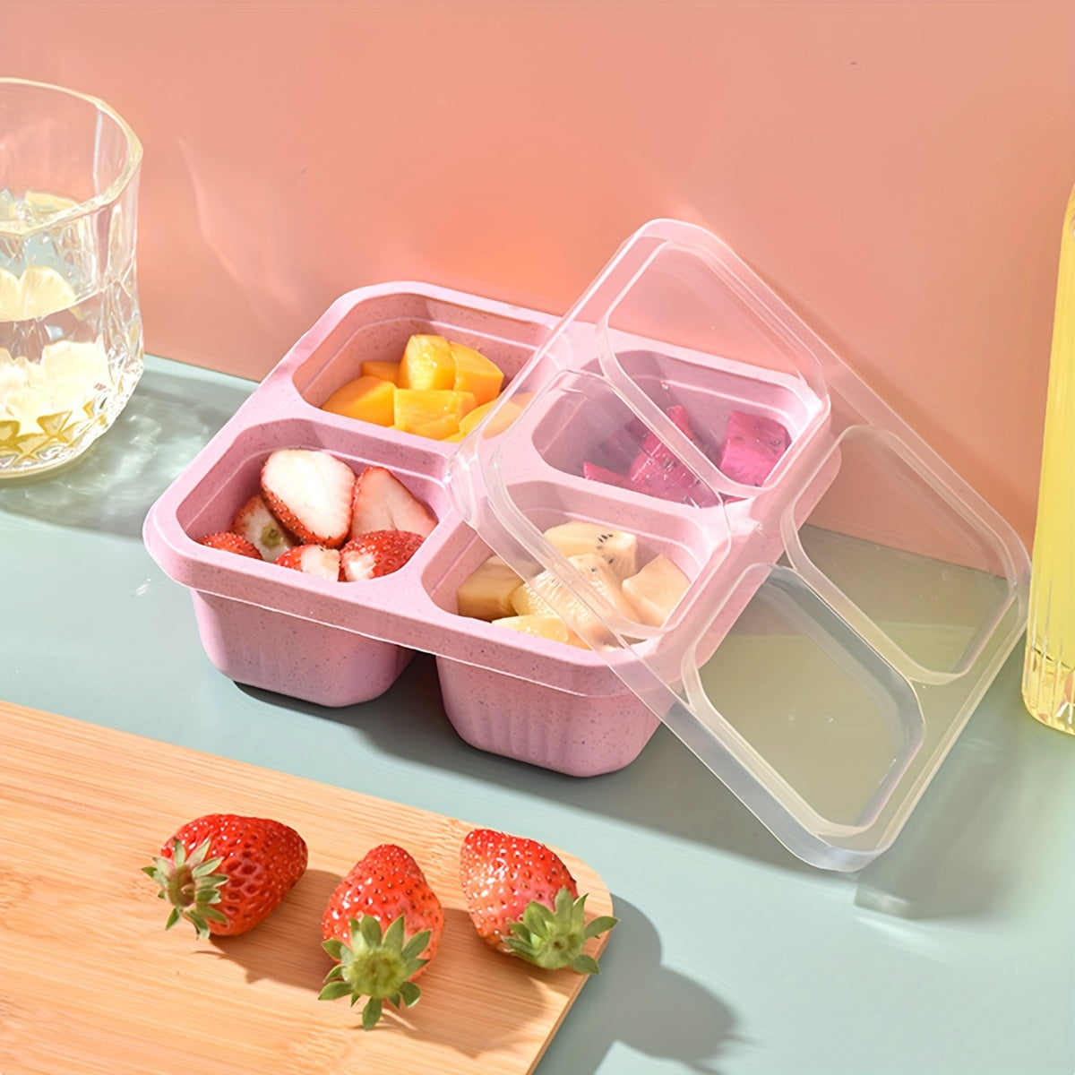 Non stick 4-grid Candies Box Bento Box Snack Nuts Candy Platter