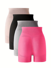 4pcs Seamless Boyshort Panties Soft Stretch Panties Women's Linger