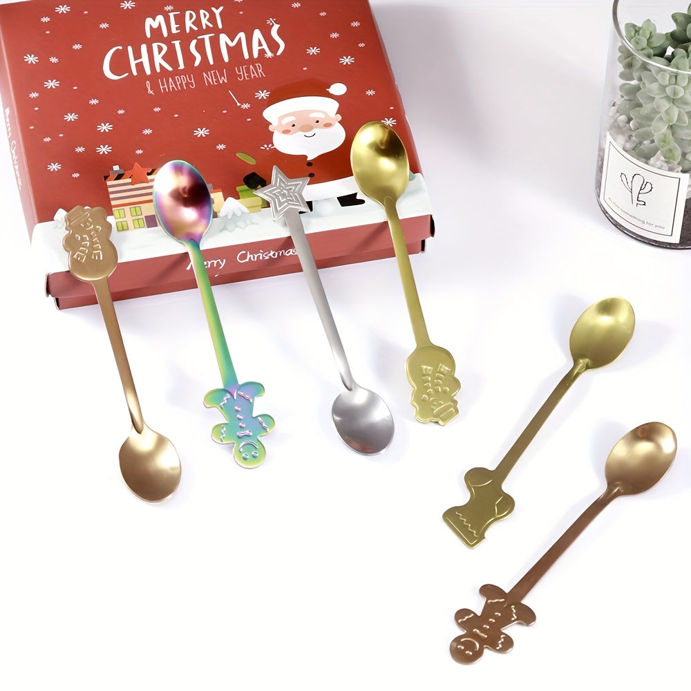 Christmas Spoon Set Stainless Steel Coffee Spoon Fruit Spoon Soup Spoon
