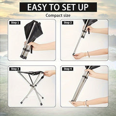 Portable Folding Stool With Side Pocket for Outdoor Camping