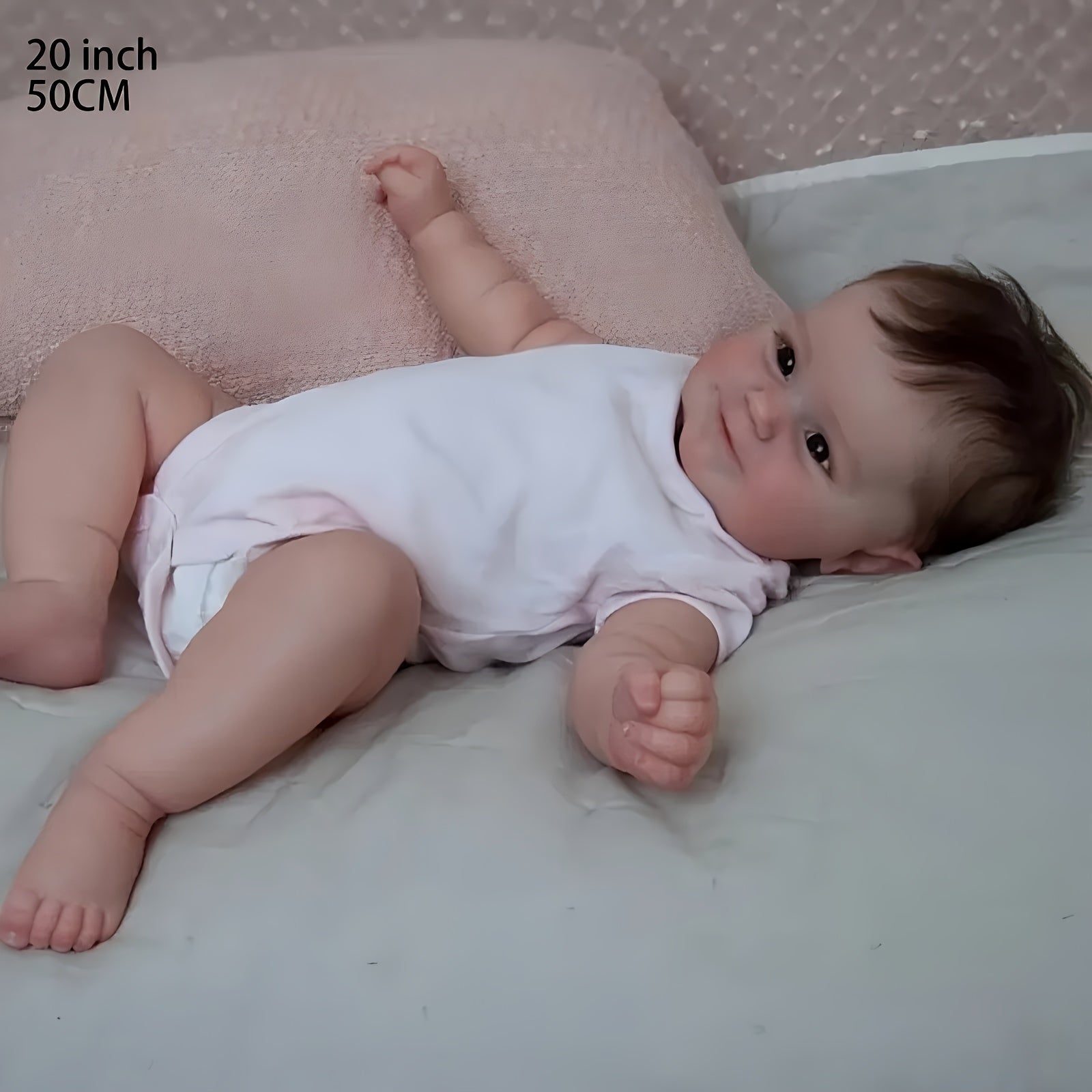 Realistic Newborn Baby Doll Soft Vinyl Rebirth Doll Pink Outfit Safe for Kids 3