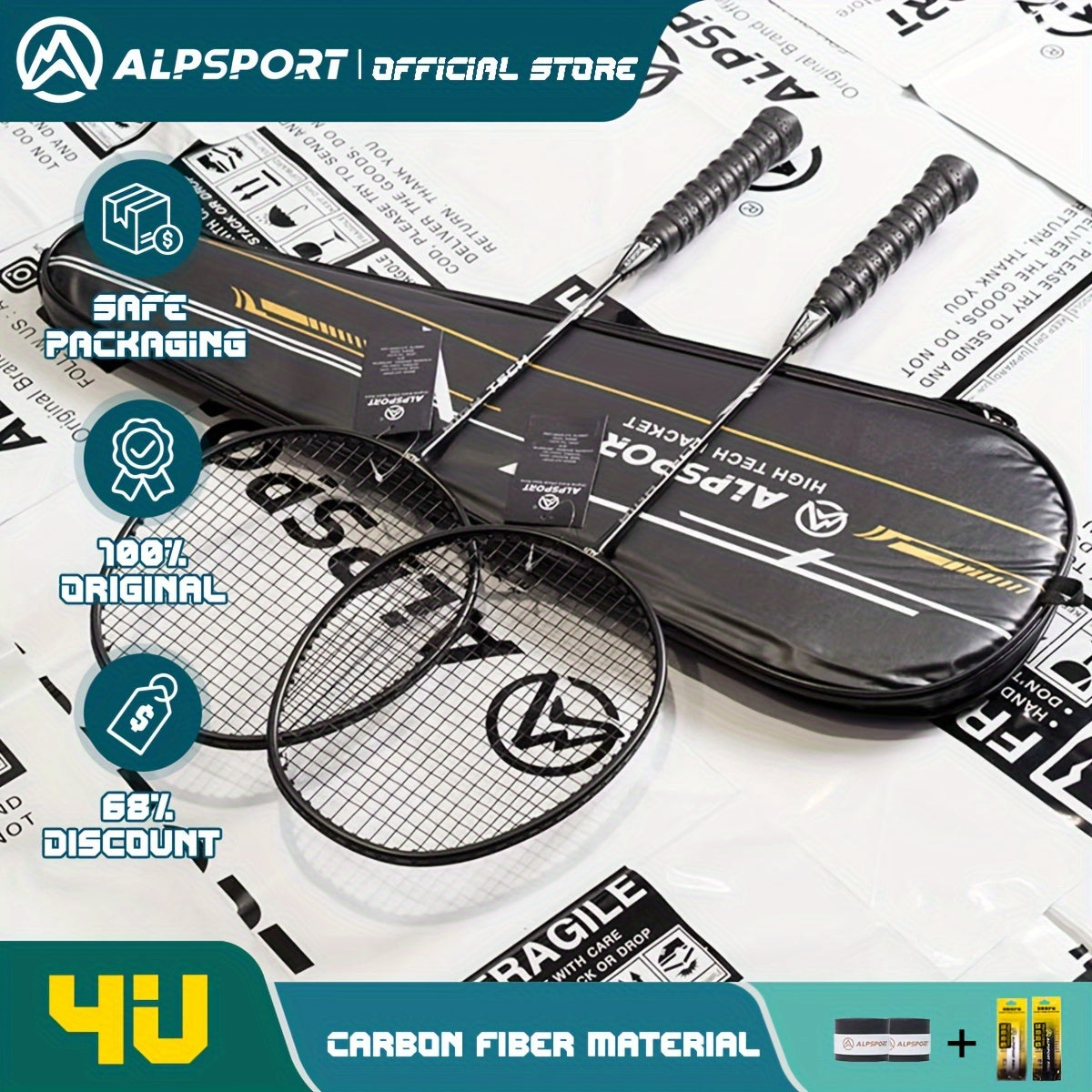 ALP RR 2pcs Badminton Rackets With Bag for Beginner Training