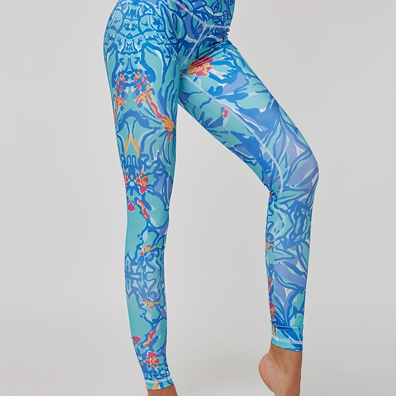 Floral Seamless Slimming Leggings High Stretch Sports Yoga Pants