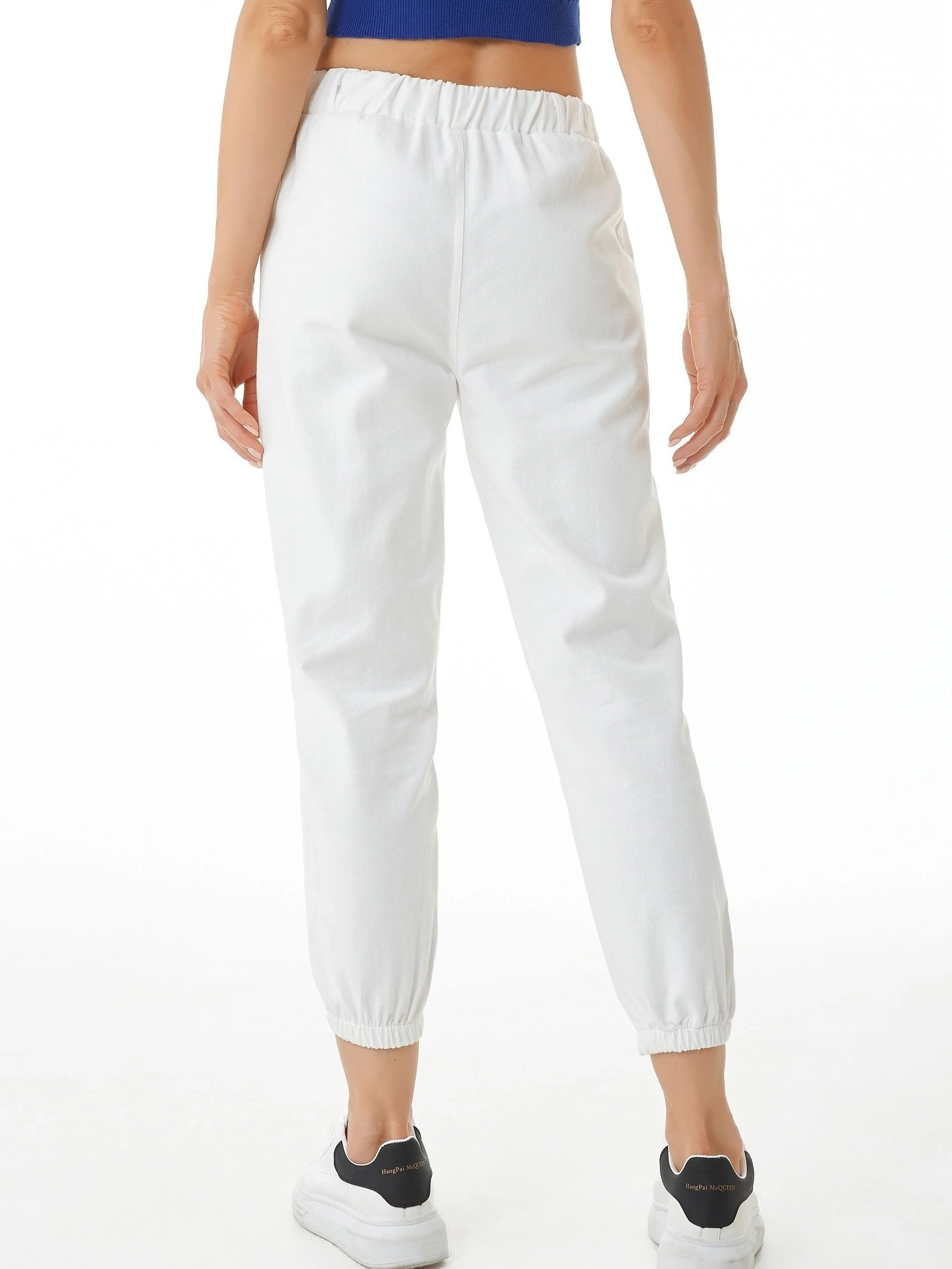 Ankle Length Harem Banded Slimming Pants Elastic Waist Female Trousers
