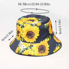 Chrysanthemum Bucket Hat Double Sided Sun Hat For Men Women